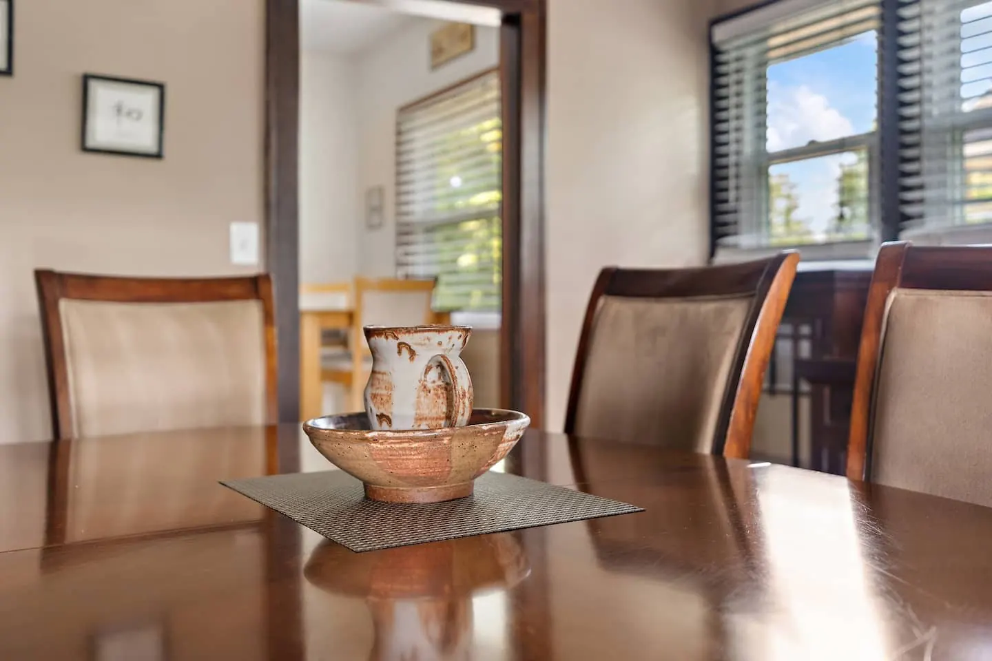 Dining table detail in afternoon light