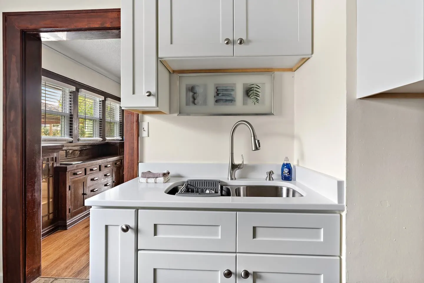 Kitchen sink under the window